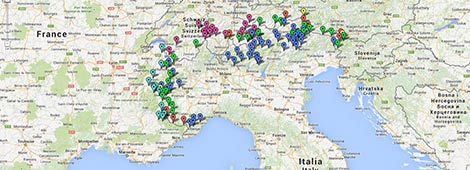 Alpenpässe Italien Karte | Kleve Landkarte